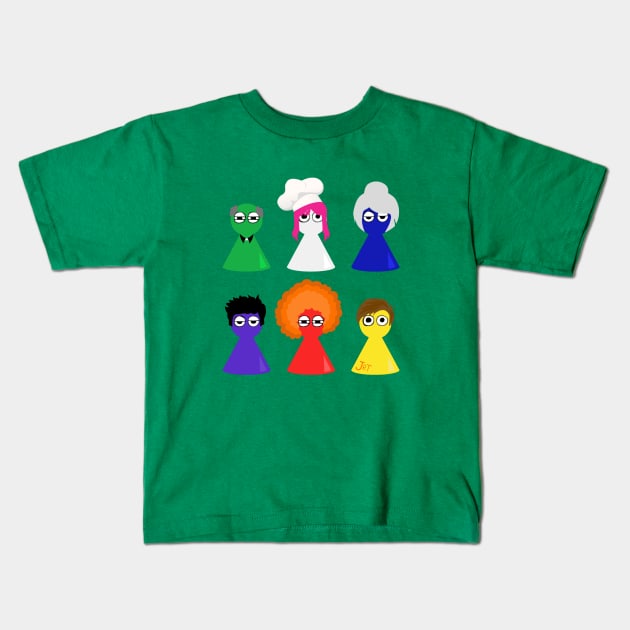 Cute Games Night Pieces Kids T-Shirt by JessiT